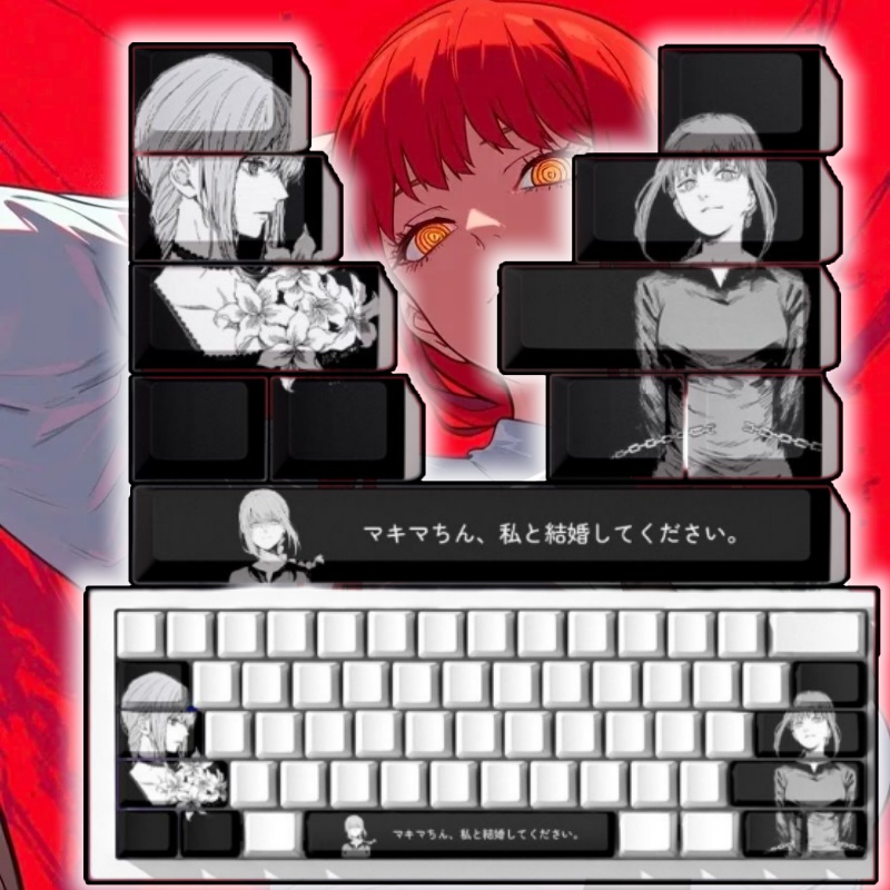 Gaming Accessories For Gaming Setup - Chainsaw Man Makima Theme Anime Keycaps