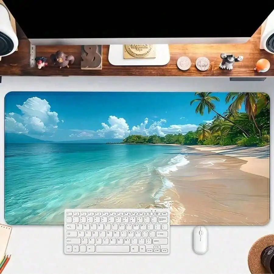 Gaming Accessories Gifts For Men - Blue Ocean Mouse Pad Summer Beach