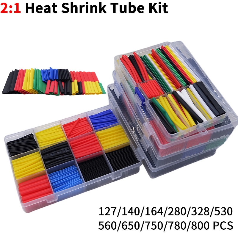 Sleeved Cable Kit - 127-800pcs Heat-shrink Tubing Thermoresistant Tube Heat