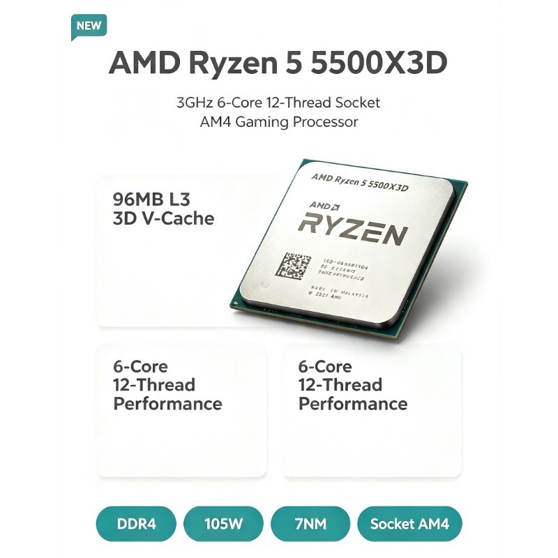 AMD Ryzen 5 5500X3D Gaming CPU - Amd Cpu Ryzen 5 评论和价格