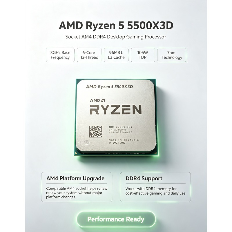 AMD Ryzen 5 5500X3D Gaming CPU - Amd Cpu Ryzen 5 评论和价格