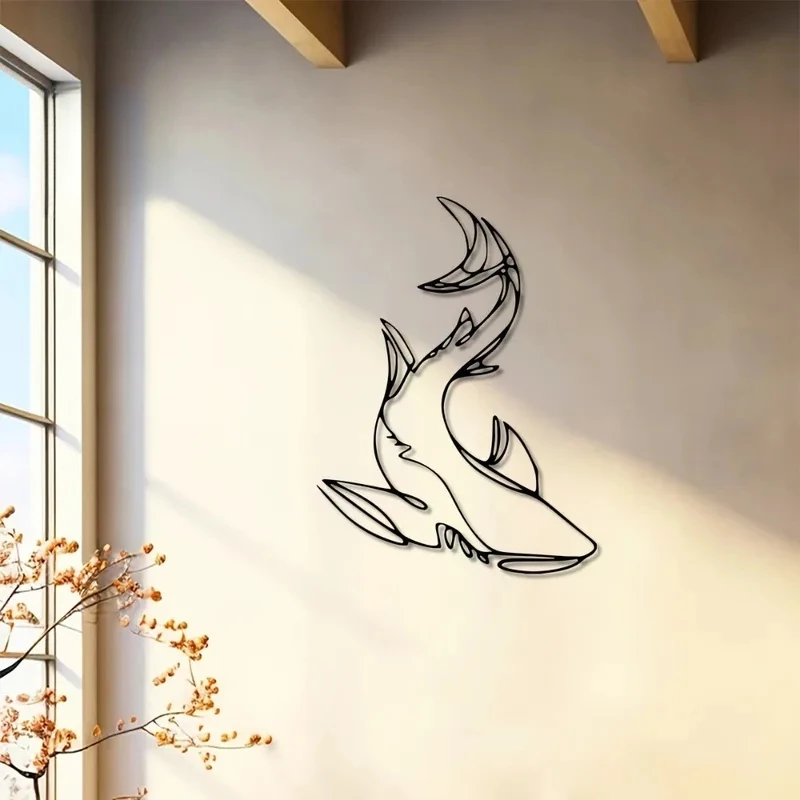 Art Deco Single Line Shark Met - Gaming Home Accessories 评论和价格