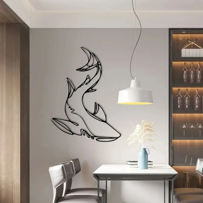 Art Deco Single Line Shark Met - Gaming Home Accessories 评论和价格