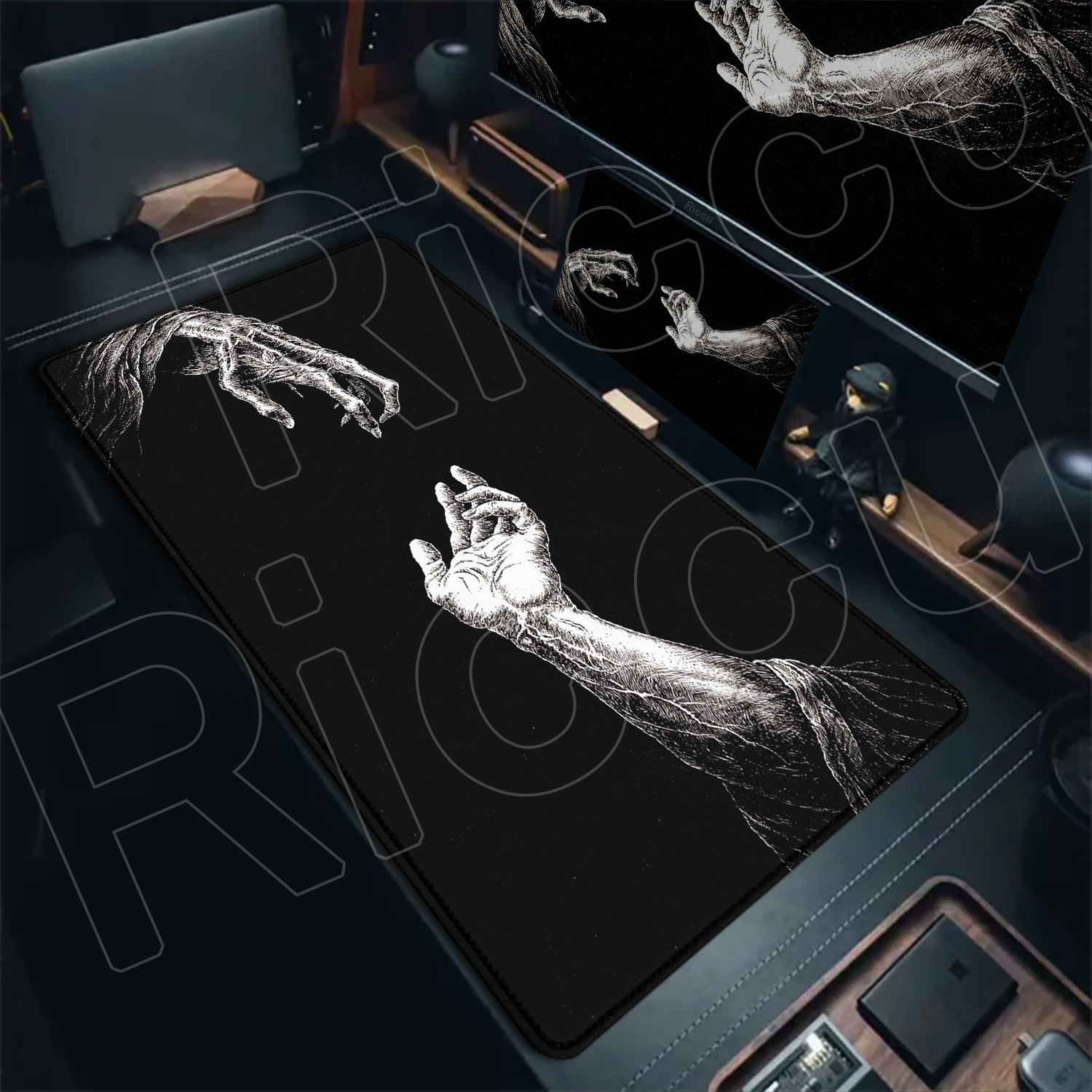 HD Large Black White XXL Gothi - Gaming Accessories For Pc Setup 评论和价格
