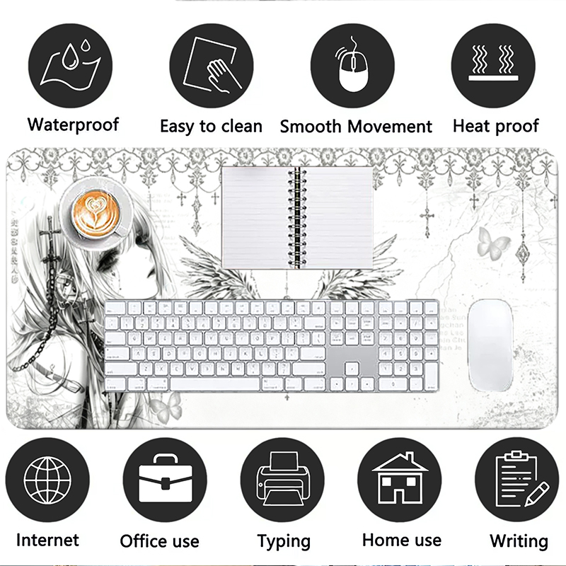 Leather Mousepad Black White A - Gaming Accessories For Gaming Setup 评论和价格